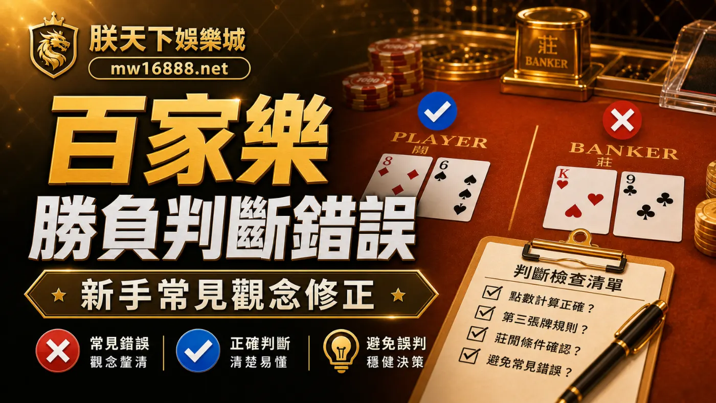 百家樂勝負判斷錯誤，新手常見觀念修正，朕天下娛樂城