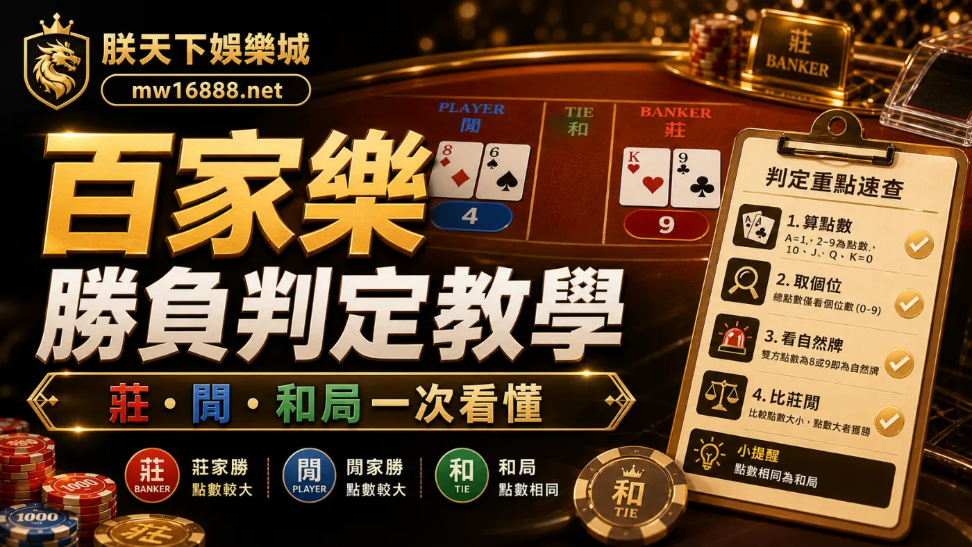 朕天下娛樂城百家樂勝負判定教學封面圖