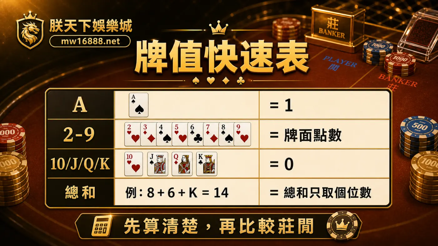 百家樂牌值快速表資訊圖