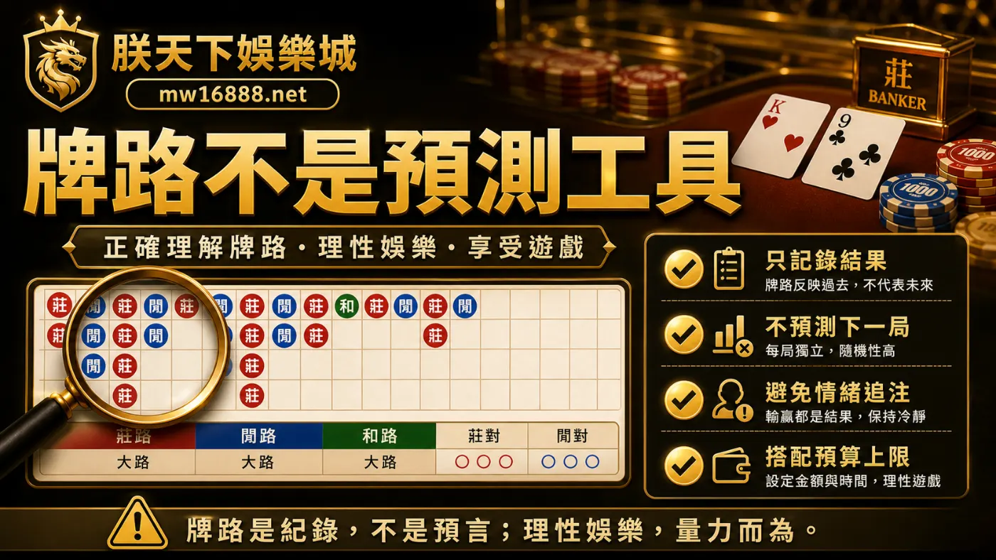 百家樂牌路不是預測工具資訊圖
