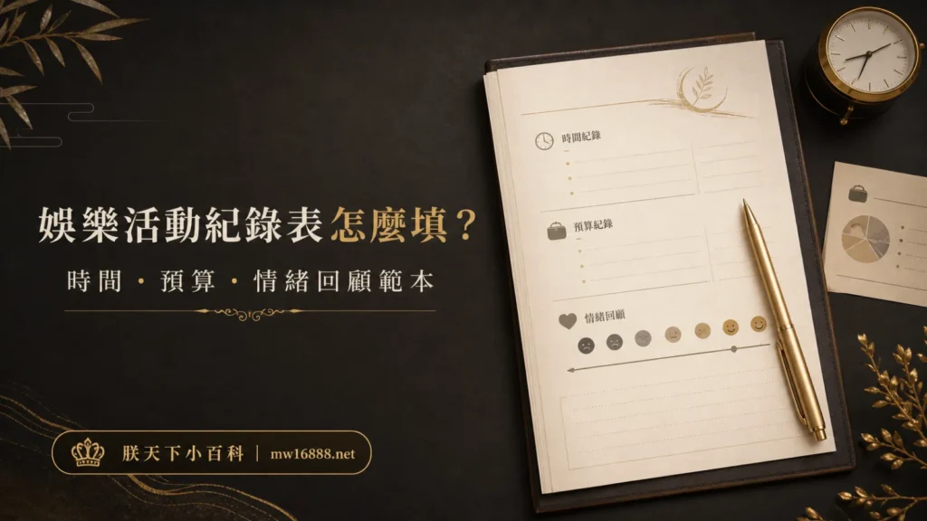 時間、預算和情緒的娛樂活動紀錄表